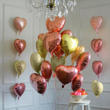 Rose Gold White Heart Balloons, 19PCS Champagne Gold Heart Shape