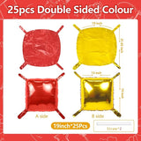 25PCS Christmas Balloons Red Gold Square Foil Balloons Wall Backdrop