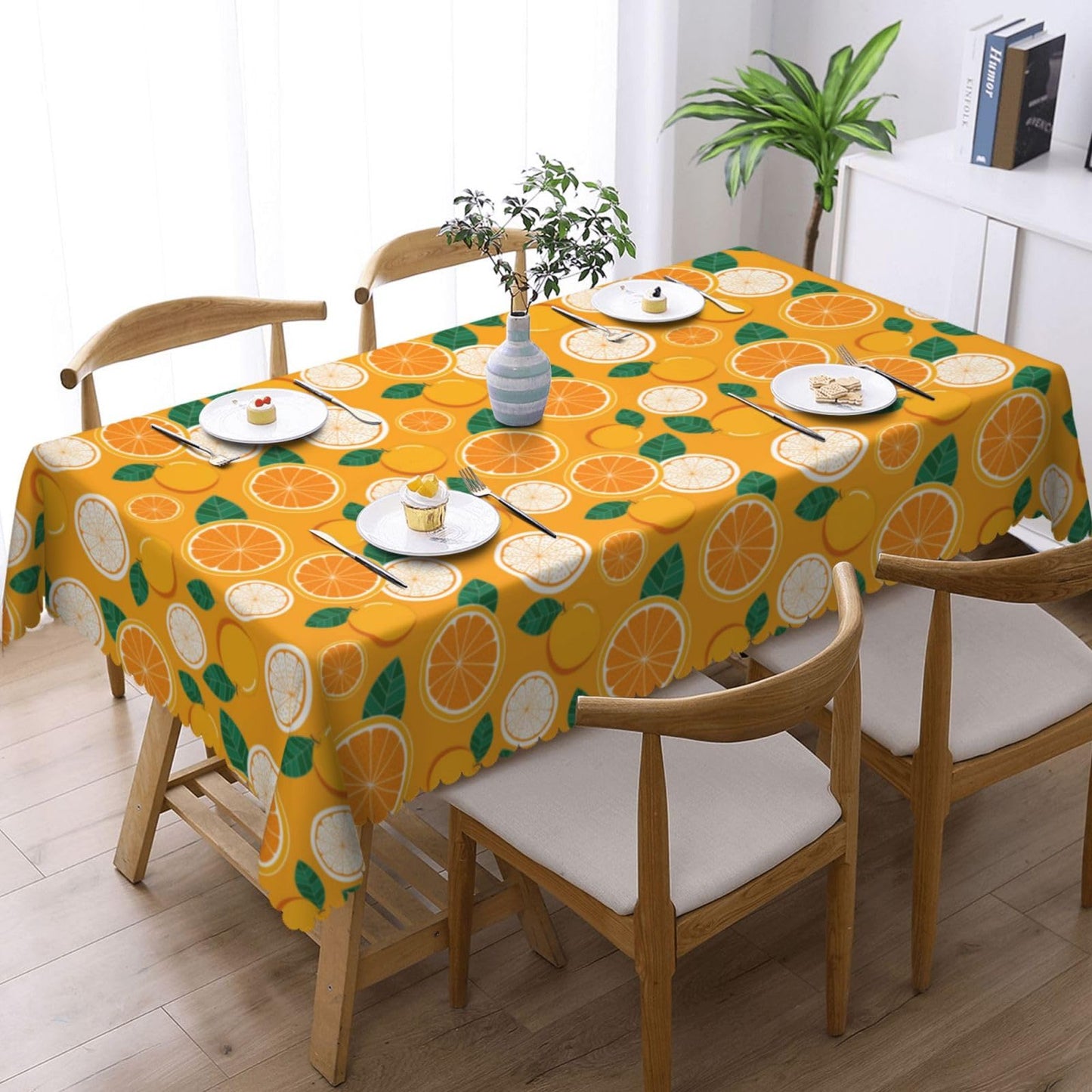 ZYPHORIEL Orange Fruit Rectangle Tablecloths Citrus Orange Table