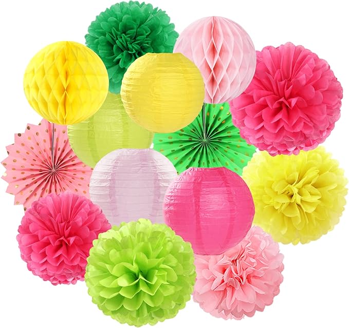 Hawaiian Summer Beach Pool Party Decorations Streamers 14pcs