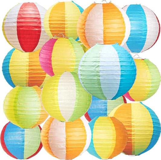 Easy Joy 16PCS Pool Party Decorations Summer Beach Ball Paper