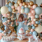 Gender Reveal Balloon Arch Kit 144PCS Dusty Pink and Blue Balloons