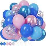 HILAVO Pink and Blue Balloons 12 Inch Pastel Metallic Blue Baby Light