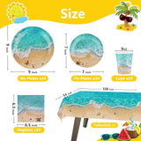 Beach Party Decorations Set for 24 Disposable Paper Plates and