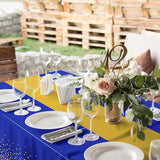 MASHAN 1Pcs Blue Gold Tablecloth Party Decorations,Plastic Royal Blue