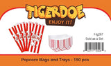 Movie Party Supplies 150 Pc Bulk Set 100 Popcorn Bags & 50 Paper