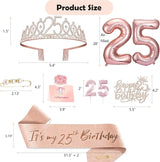 25th Birthday Decorations Gifts for Women Including 25 year old Cake