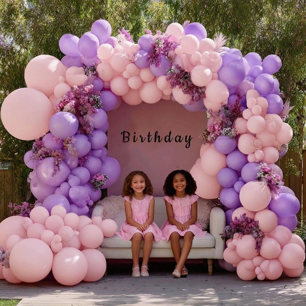 Pastel Pink Balloon Garland Double Stuffed Baby Pink Balloons Arch