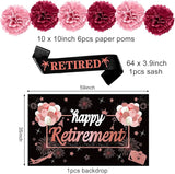 20PCS Happy Retirement Party Decorations Kit for Women Rose Gold