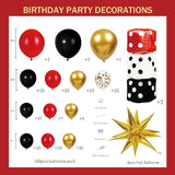 104pcs Casino Party Decorations Balloon Garland Arch Kit with 3