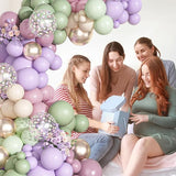 Ouddy Party Dusty Green Purple Pink Balloons Garland Arch Kit,