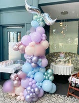 Mermaid Balloons - 12Inch Purple Pink Green Blue Balloons Glitter