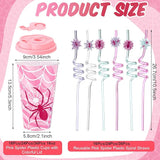 Yungyan 36 Sets Pink Spider Party Favors Goodie Cups with Lids and