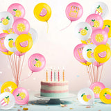 Aoriher 63 Pcs Lemon Balloons Lemonade Party Decorations Yellow Pink