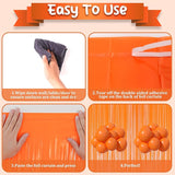 Voircoloria 2 Pack Orange Foil Fringe Backdrop Curtains, Tinsel