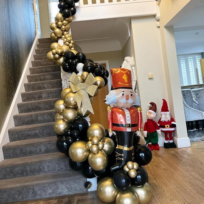 Black and Gold Balloons, 50PCS 12 Inch Black and Gold Confetti