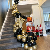 Black and Gold Balloons, 50PCS 12 Inch Black and Gold Confetti