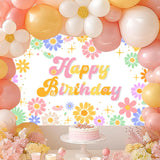 Avezano Groovy Daisy Birthday Banner Daisy Flower Birthday Party