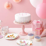 96PCS Woodland Baby Shower Tableware Set Girls Pink Safari
