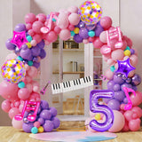 9Pcs Kpop Birthday Decorations - Kpop Music Balloons Hot Pink Mus 5