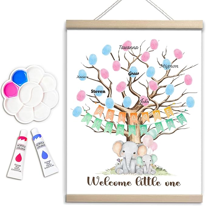 Gender Reveal Gifts Idea Party Fingerprint Decorations Elephant