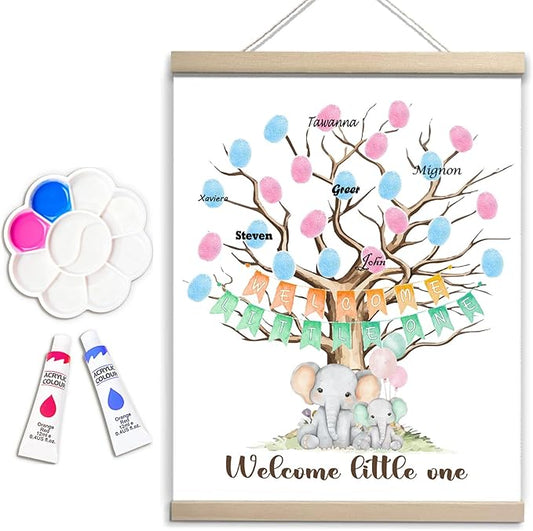 Gender Reveal Gifts Idea Party Fingerprint Decorations Elephant