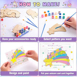 12 Pack Pre Packaged Unicorn Party Favors for Girls Wooden Unicorn