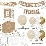 Boho Baby Shower Decorations 97Pcs Burlap Grain Baby Boxes Nude and