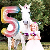 KatchOn Giant Rainbow Number 5 Balloon - 40 Inch | 5th Birthday