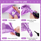 Light Purple Square Foil Balloons 25 Pcs Metallic Light Purple