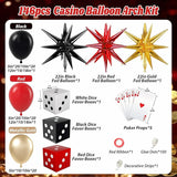 Casino Balloon Arch Garland Kit with Red Black and Gold Balloons