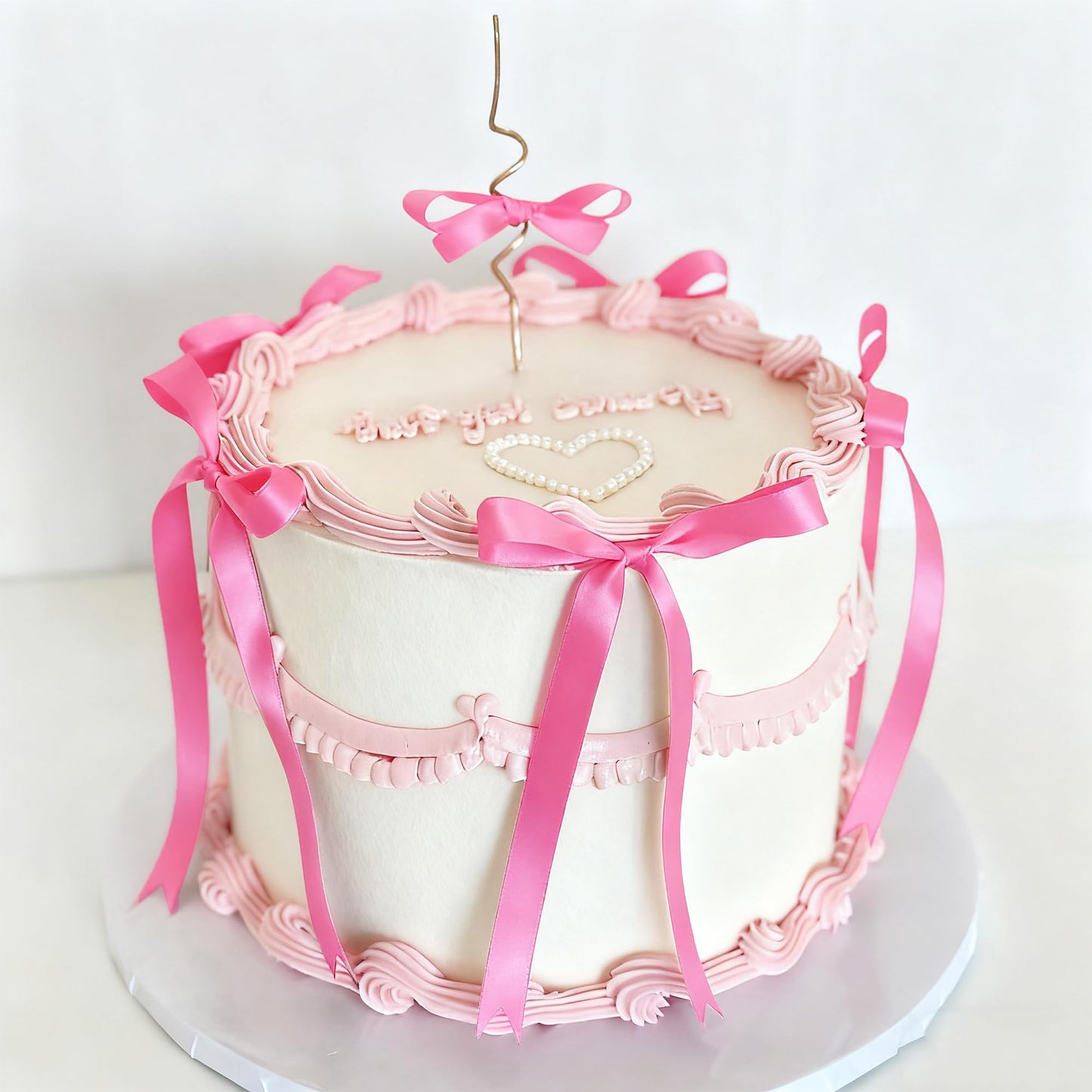 Pink Bow Cake Topper Pink Ribbons Bows for Cake Decorating Pink