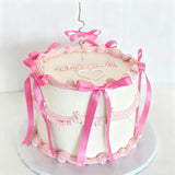 Pink Bow Cake Topper Pink Ribbons Bows for Cake Decorating Pink