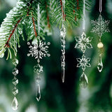 18pcs Christmas Tree Decoration Crystal Ornaments - Hanging Acrylic Ch