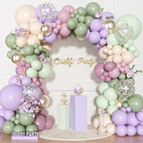 Ouddy Party Dusty Green Purple Pink Balloons Garland Arch Kit,