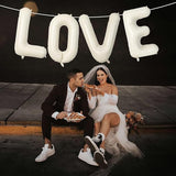 40 Inch Cream White Sand Love Balloons - Letter for Valentines Day,