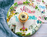 Wild One Birthday Decorations for Girl Tableware Jungle Safari