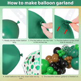 Amandir 153pcs Green and Brown Balloon Garland Arch Kit, Different