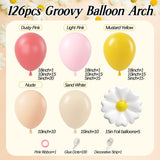 Groovy Daisy Balloon Arch, Boho Balloon Arch Kit with Dusty Pink Light