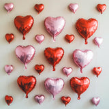 Pink Red Heart Balloons, 19PCS Light Pink and Red Heart Shape Balloon
