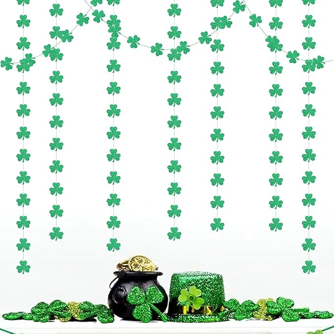 St-Saint Patricks-Day Decorations Shamrock Green-Garland - 35ft St. Pa