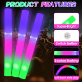 AWANG 12 Pcs Glow Sticks With 3 Modes Colorful Flashing Glow In The