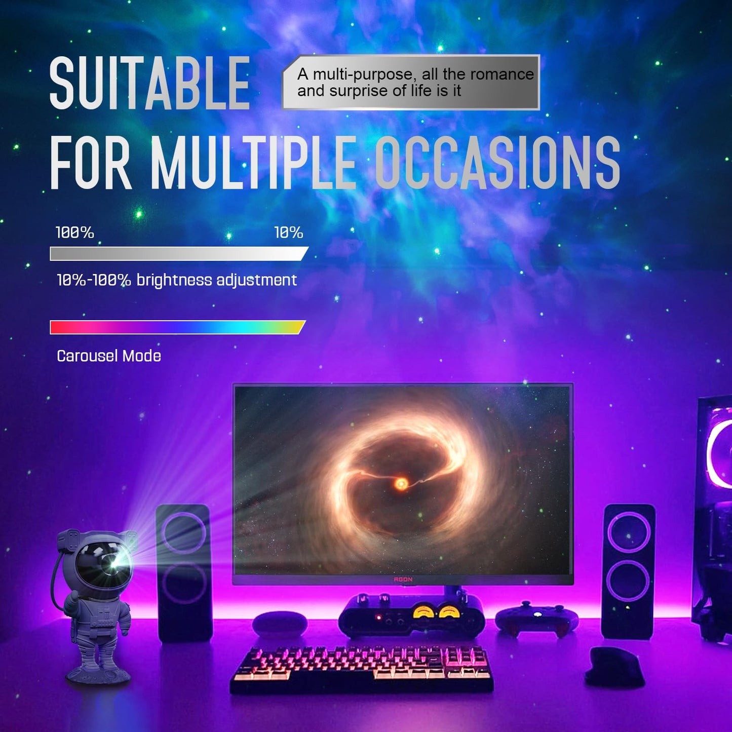Astronaut Galaxy Projector Night Light - Star Projector Galaxy Light