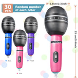 Sumind 30 Pcs Inflatable Microphones 9.4 Inch Blow up Plastic Fake