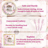 192 Pcs Fairy Party Tableware Set (Serves 48 Guests), Plates, Napkins