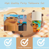 141Pcs Capybara Paper Plates Capy Party Supplies Summer Party
