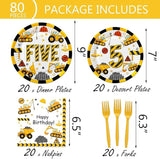 178 Pcs Construction 5th Birthday Party Supplies Dump Truck Five