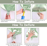 40'' Sage Green Number 9 Balloon, Self Inflating Foil Number Balloons