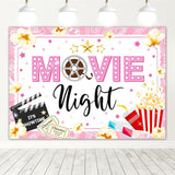 Movie Night Backdrop for Girls Pink Movie Theme