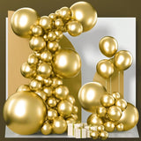 PartyWoo Gold Balloons 100pcs Different Sizes of 36 18 12 10 5 Inch